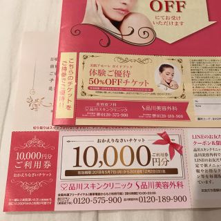 品川スキンクリニック 10000円分と優待チケット(その他)