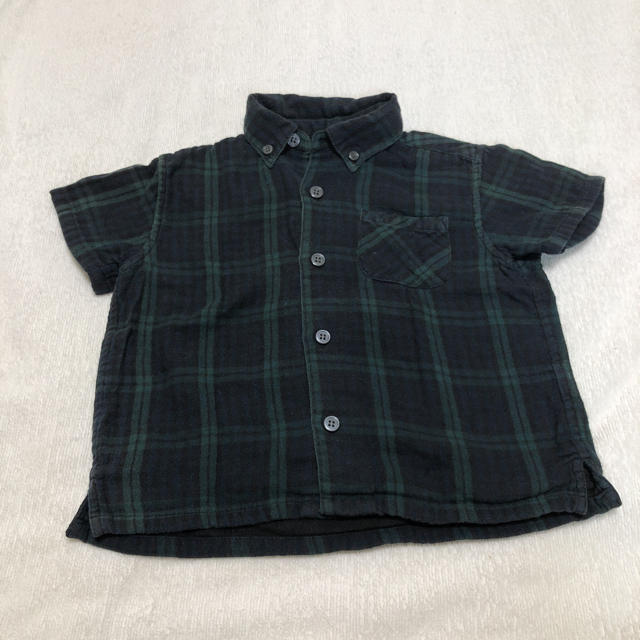 MUJI (無印良品)(ムジルシリョウヒン)のボタンダウンシャツ 90㎝ キッズ/ベビー/マタニティのキッズ服男の子用(90cm~)(Tシャツ/カットソー)の商品写真