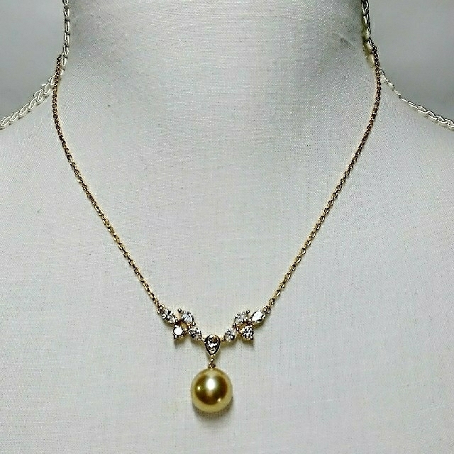 MIKIMOTO(ミキモト)の本日限定♪美品ミキモトゴールデンパ一ル10.36mm絶品ダイヤ1.17ctNC レディースのアクセサリー(ネックレス)の商品写真