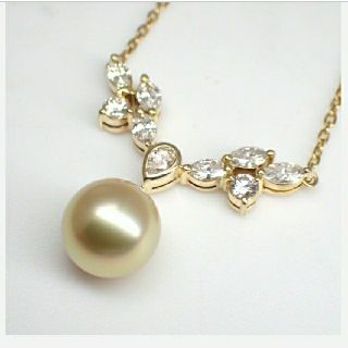 ミキモト(MIKIMOTO)の本日限定♪美品ミキモトゴールデンパ一ル10.36mm絶品ダイヤ1.17ctNC(ネックレス)