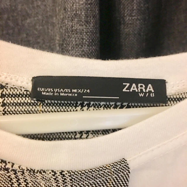 ZARA(ザラ)のZARA  ベルト付きカットソー新品タグなし  チェック レディースのトップス(カットソー(半袖/袖なし))の商品写真