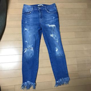 ザラ(ZARA)のザラ ダメージクラッシュフリンジデニム(デニム/ジーンズ)