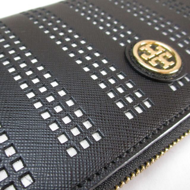 Tory Burch(トリーバーチ)のトリーバーチ ラウンドファスナー長財布 黒×白 未使用 レディースのファッション小物(財布)の商品写真