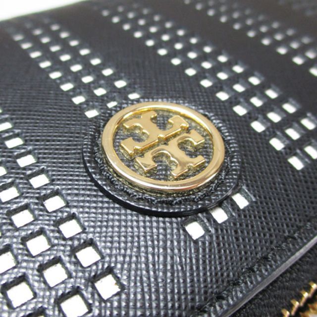 Tory Burch(トリーバーチ)のトリーバーチ ラウンドファスナー長財布 黒×白 未使用 レディースのファッション小物(財布)の商品写真