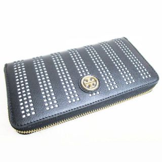 トリーバーチ(Tory Burch)のトリーバーチ ラウンドファスナー長財布 黒×白 未使用(財布)