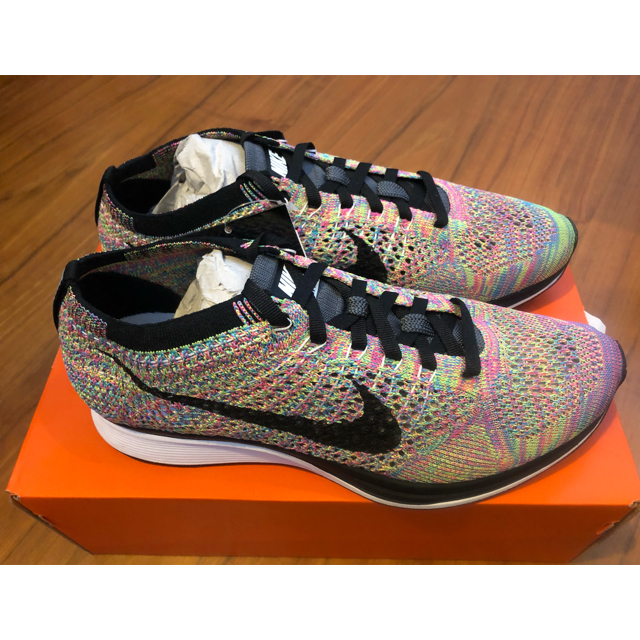 24.5cm nike flyknit racer rainbow マルチカラー