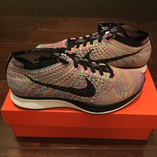 ナイキ(NIKE)の24.5cm nike flyknit racer rainbow マルチカラー(スニーカー)