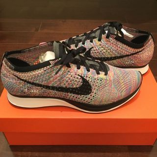 ナイキ(NIKE)の26.5cm nike flyknit racer rainbow マルチカラー(スニーカー)