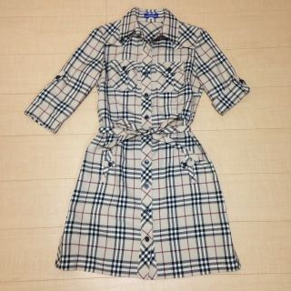 バーバリーブルーレーベル(BURBERRY BLUE LABEL)のバーバリーブルーレーベル チェック ワンピース ベージュ ノバチェック(ミニワンピース)