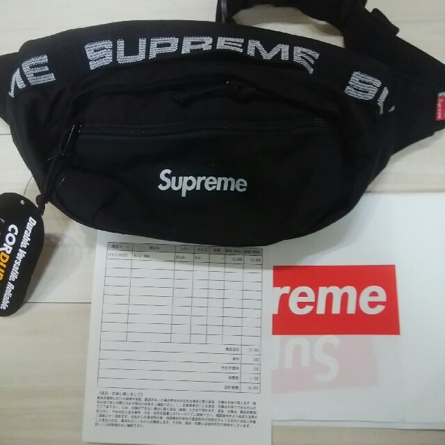 18ss supreme waist bag 黒ウエストポーチ