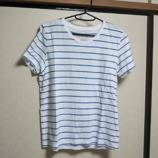 ムジルシリョウヒン(MUJI (無印良品))の★無印良品★ブルーのボーダーTシャツ(Tシャツ(半袖/袖なし))