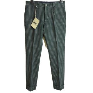 新品　ジャブスアルキヴィオ　ワンタックロールアップストライプストレッチスラックス(スラックス)
