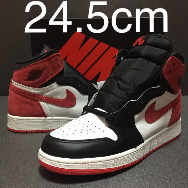 NIKE(ナイキ)の黒24.5 NIKE AIR JORDAN 1 OG BG TRACK RED レディースの靴/シューズ(スニーカー)の商品写真