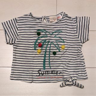 ザラキッズ(ZARA KIDS)のザラベビー Tシャツ ポンポン ボーダー 12-18m プチバトー プティマイン(Ｔシャツ)