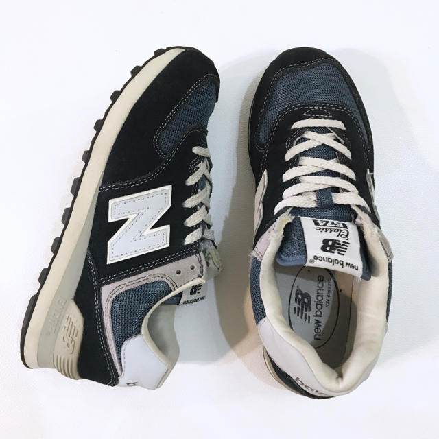 美品23.5newbalance ニューバランス ML574DNA 紺 T535 1