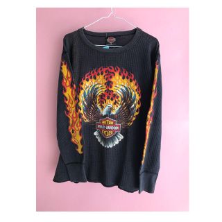 ハーレーダビッドソン(Harley Davidson)のHarley-Davidson Fire Printed Thermal Tee(Tシャツ/カットソー(七分/長袖))