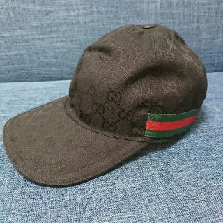 グッチ(Gucci)のグッチ ベースボールキャップ 黒 確実本物(キャップ)