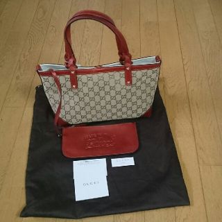 グッチ(Gucci)のGUCCIトートバッグ✨ポーチ付き、ぬこ様専用(トートバッグ)