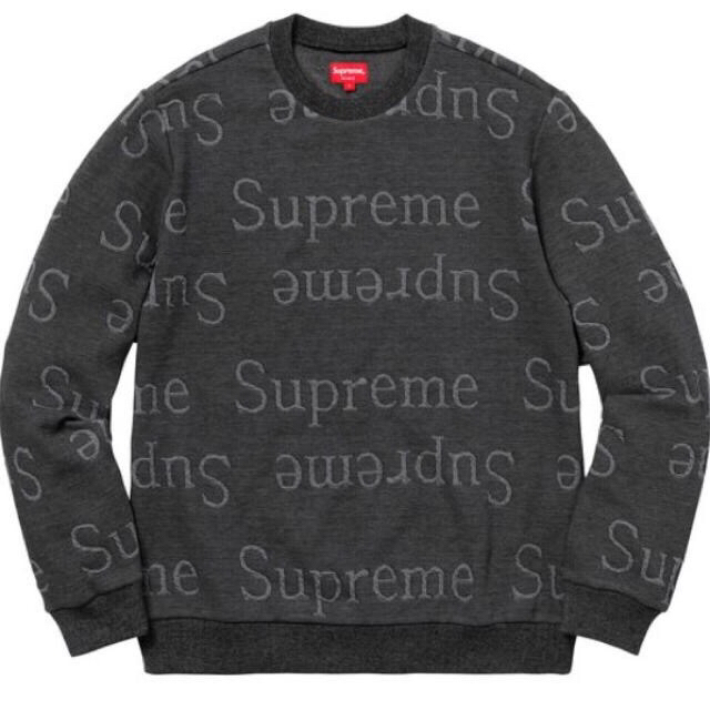 18ss supreme jacquard logo crewneck M m | www.jarussi.com.br