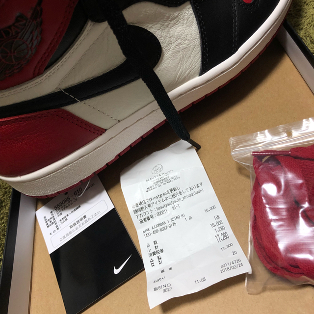 NIKE(ナイキ)の27.5cm Nike jordan1 bred toe ブレッドトイ メンズの靴/シューズ(スニーカー)の商品写真