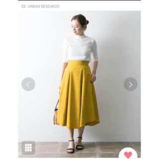 アーバンリサーチ(URBAN RESEARCH)の新品！URBAN RESEARCH イエロースカート(ひざ丈スカート)