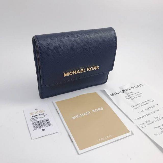 新品！MICHAEL KORS　レザー　パスケース　ネイビー/MK18