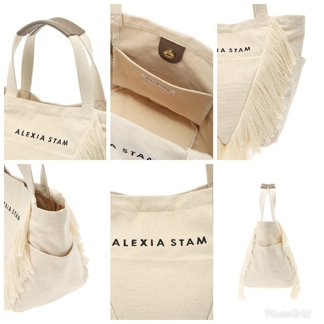 ALEXIA STAM(アリシアスタン)のALEXIA STAM　V Fringe MediumTotoBagIvory レディースのバッグ(トートバッグ)の商品写真