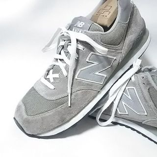 ニューバランス(New Balance)の絶対王道灰銀!ニューバランス574牛革レザー大人のスニーカー9961300576(スニーカー)