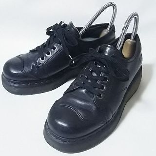 ドクターマーチン(Dr.Martens)の傑作希少モデル!ドクターマーチン高級牛革レザー厚底シューズ黒23cm(ローファー/革靴)