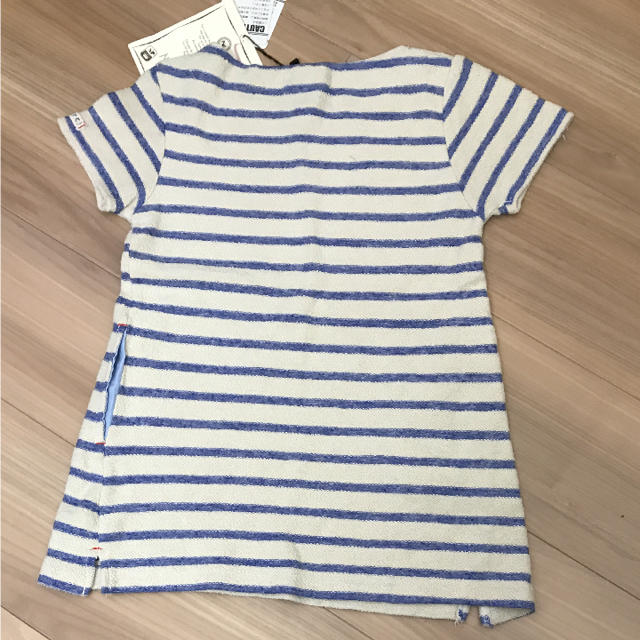 新品タグ付き120ボーダーワンピース綿100% キッズ/ベビー/マタニティのキッズ服女の子用(90cm~)(ワンピース)の商品写真