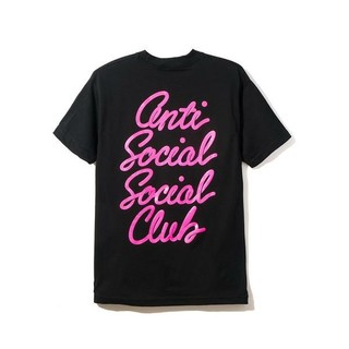 アンチ(ANTI)の黒×ピンク サイズM ANTI SOCIAL SOCIAL CLUB ロゴT(Tシャツ/カットソー(半袖/袖なし))