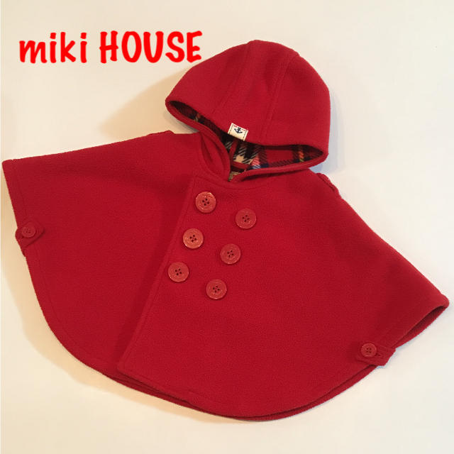 mikihouse - ミキハウス ポンチョ 赤 フリーの通販 by ERI's shop ...