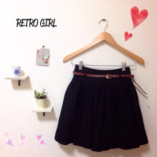 レトロガール(RETRO GIRL)のRETROGIRL スエード調黒スカート(ミニスカート)