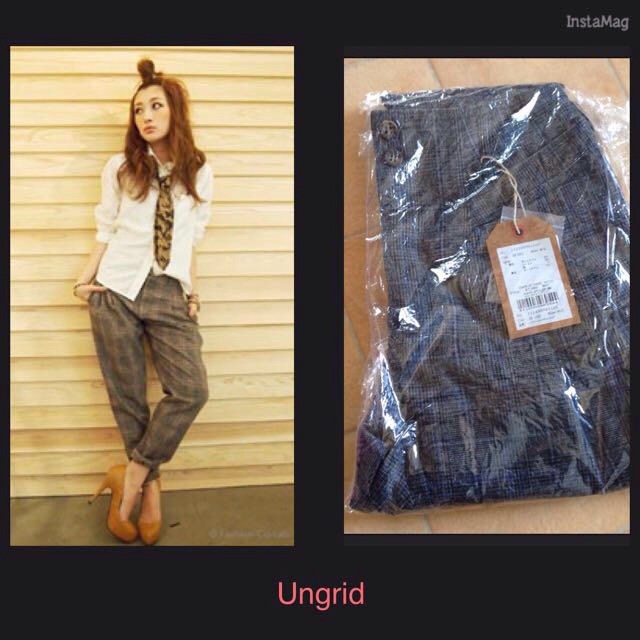 Ungrid(アングリッド)のハイウエストタックチェックPT レディースのパンツ(カジュアルパンツ)の商品写真