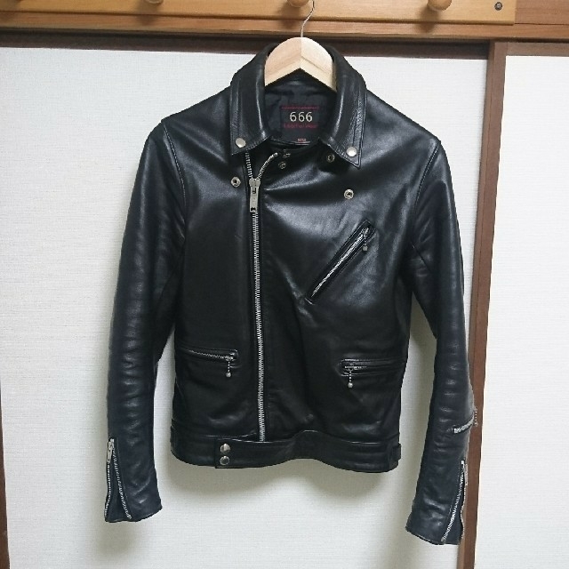 666(シックスシックスシックス)の【値下げ】666 サイクロン  34  ライダース メンズのジャケット/アウター(ライダースジャケット)の商品写真