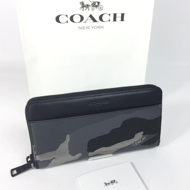 COACH(コーチ)のコーチ メタリック カモ プリント 長財布 F30280 シルバー 迷彩 新作 メンズのファッション小物(長財布)の商品写真