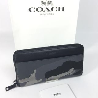 コーチ(COACH)のコーチ メタリック カモ プリント 長財布 F30280 シルバー 迷彩 新作(長財布)