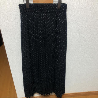 シマムラ(しまむら)の新品★ドットプリーツスカート 黒(ひざ丈スカート)