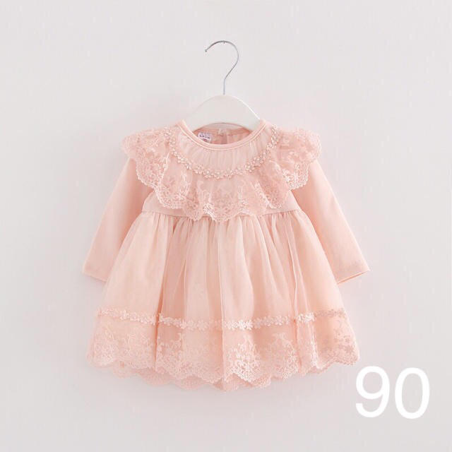 90cm♡長袖ピンクベビードレス/ファミリア トッカ プチマイン ザラベイビー  キッズ/ベビー/マタニティのキッズ服女の子用(90cm~)(ワンピース)の商品写真