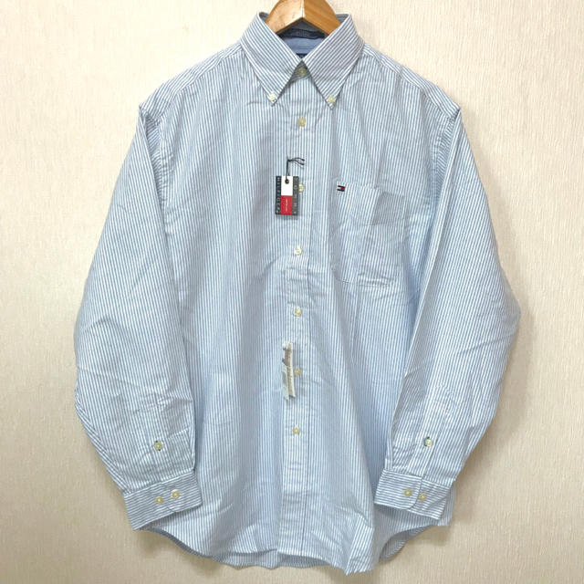 TOMMY HILFIGER(トミーヒルフィガー)のレア 90s 新品 ビッグフラッグ ストライプシャツ 長袖 BD L~ XL メンズのトップス(シャツ)の商品写真