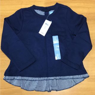 ベビーギャップ(babyGAP)の【新品】babyGap 100㎝ フリル トップス ギンガムチェック(Tシャツ/カットソー)