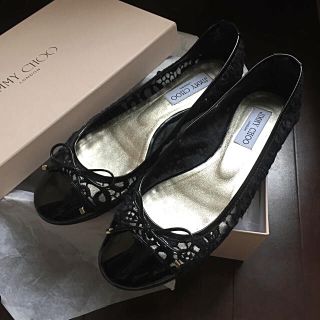 残１【新品】Jimmy Choo ジミーチュウ レース フラット バレエシューズ