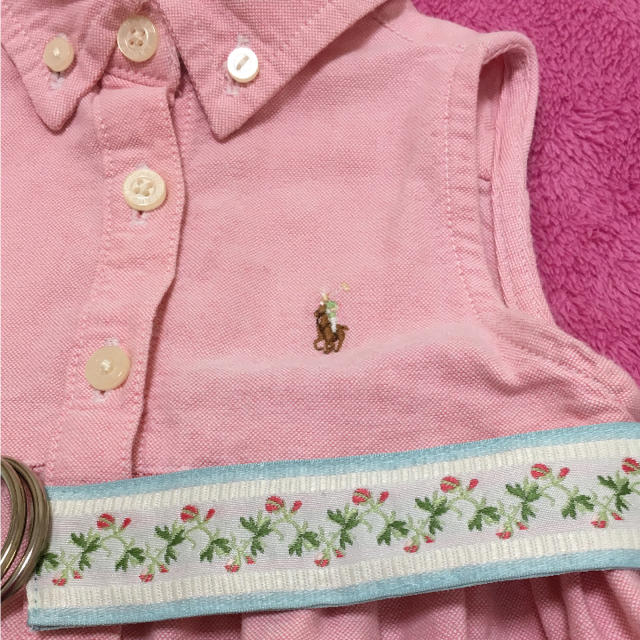 Ralph Lauren(ラルフローレン)の美品 ラルフローレン ベルトつき ワンピース 9M 女の子 キッズ/ベビー/マタニティのベビー服(~85cm)(ワンピース)の商品写真