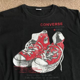 コンバース(CONVERSE)の黒 メンズ長袖Tシャツ LL(Tシャツ/カットソー(七分/長袖))