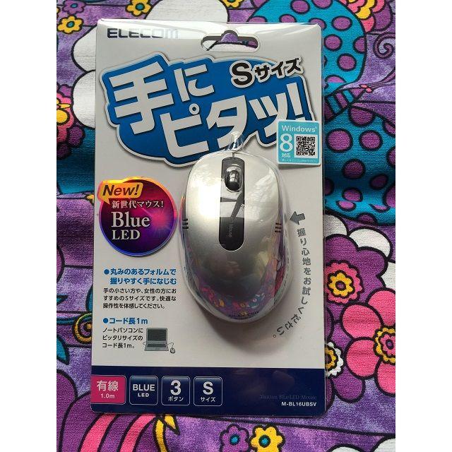 ELECOM(エレコム)のエレコム 3ボタンBlueLEDマウス M-BL16UBSV 小型 USB スマホ/家電/カメラのPC/タブレット(PC周辺機器)の商品写真