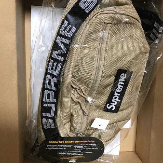 メンズsupreme  waist bag tan