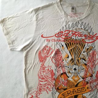 エドハーディー(Ed Hardy)のエドハーディEdHardyメンズTシャツラインストーン付き☆白ホワイト(Tシャツ/カットソー(半袖/袖なし))