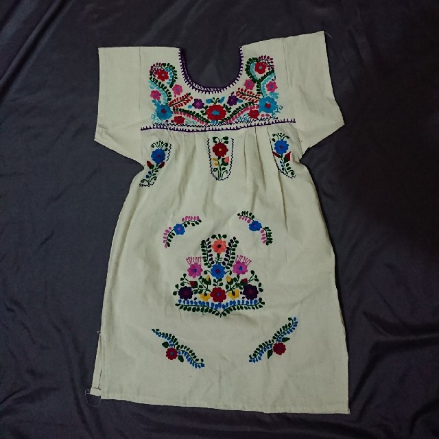 110 115サイズ 新品 コットンキナリ生地 手縫い エスニック刺繍ワンピースの通販 By ラクマ メヒコ Shop ラクマ