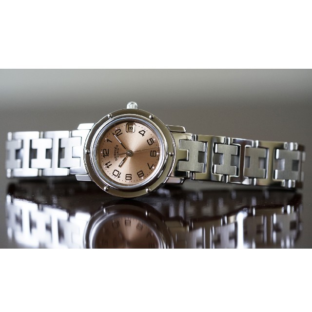 Hermes(エルメス)の美品 エルメス クリッパー ブラウン シルバー レディース Hermes レディースのファッション小物(腕時計)の商品写真