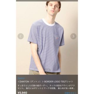 ダントン(DANTON)の期間限定！！良品！  DANTON ダントン Tシャツ ブルーホワイト 42(Tシャツ/カットソー(半袖/袖なし))